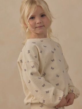 RYLEE + CRU Spongey Knit top Butterfly Ditsy